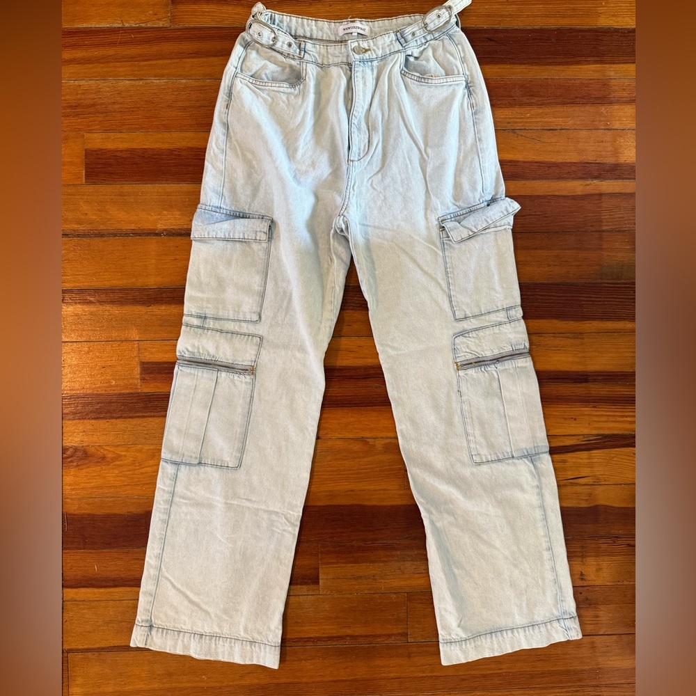 WeWoreWhat Blue Cargo Pants Relaxed Fit